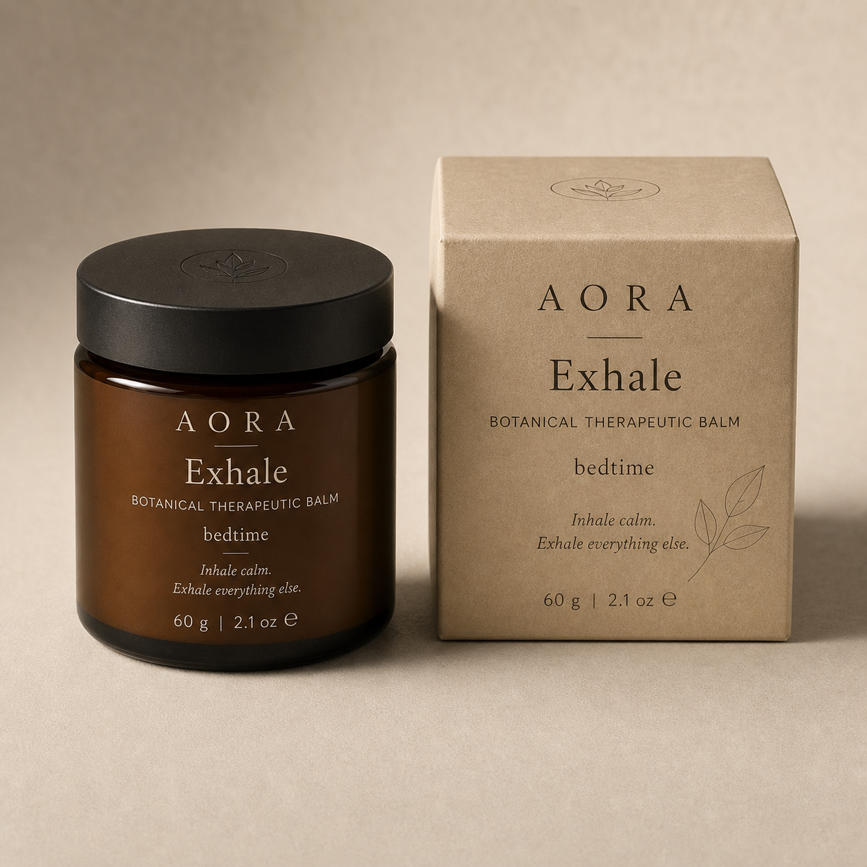 AORA Exhale Botanical Therapeutic Balm with carton