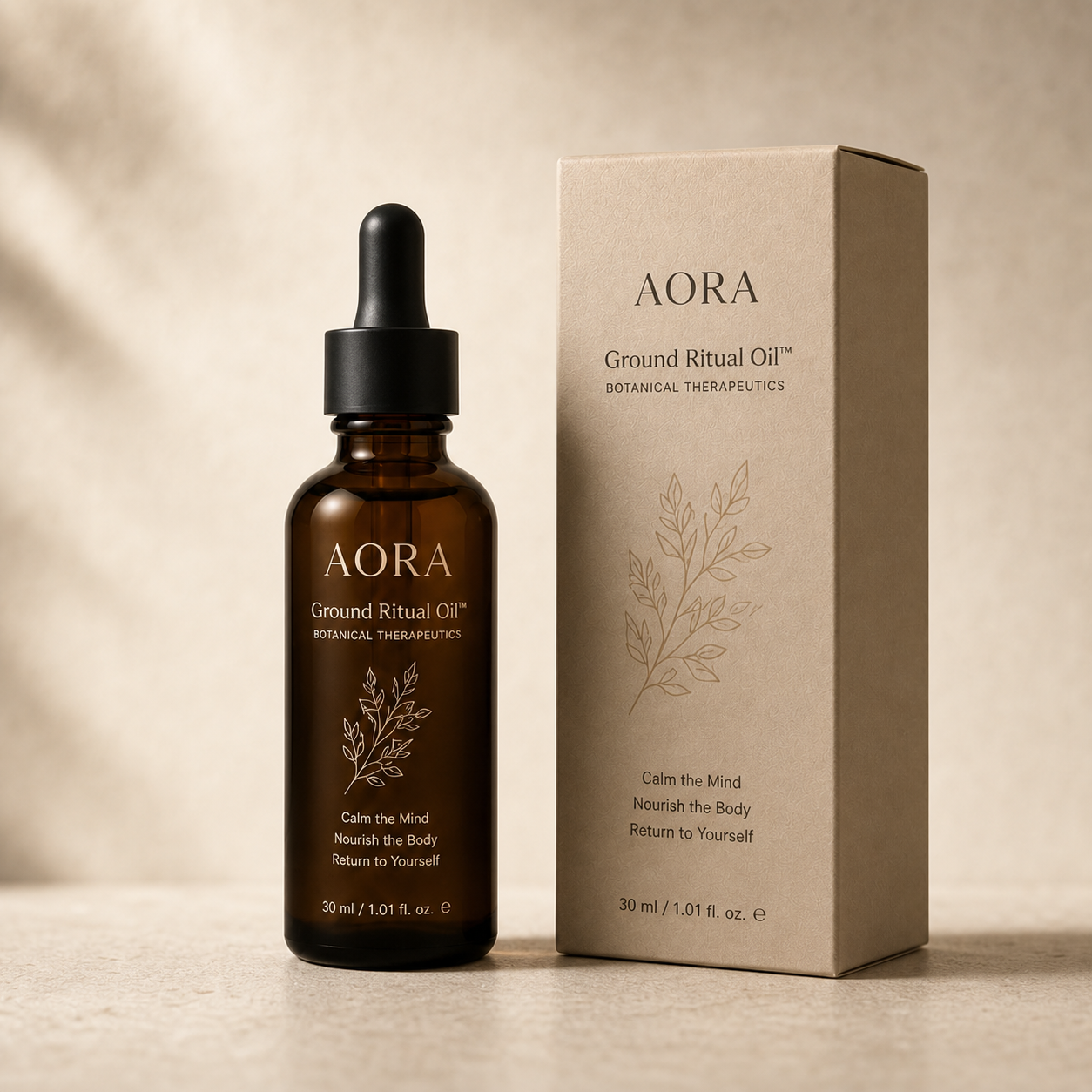 AORA Ground Botanical Ritual Oil with carton